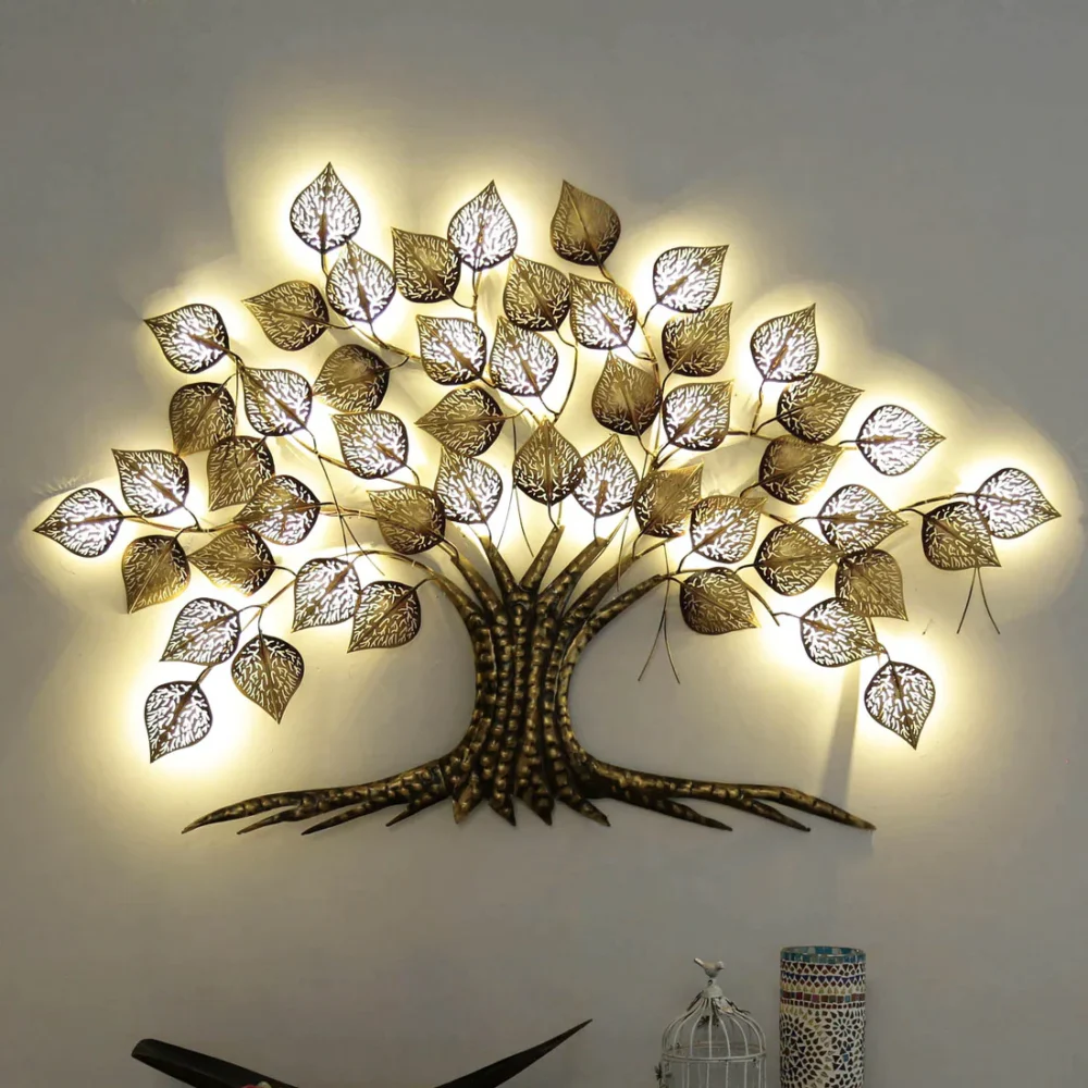 Metal Golden Decorative Tree Wall Art