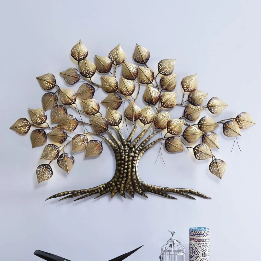 Metal Golden Decorative Tree Wall Art
