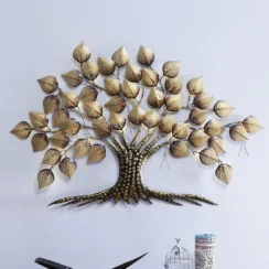Metal Golden Decorative Tree Wall Art