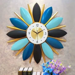 Blue Metal Wall Clock
