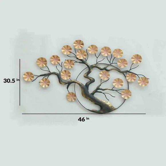 Multicolour Ring Tree Metal Wall Art
