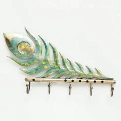 Metal Green Mor Pankh Key Holder