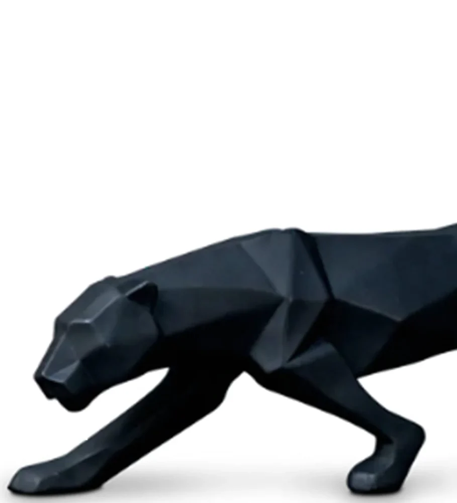 Black Polyresin Panther Table Decor Showpiece