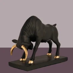 Black Bull Table Decor Polyresin Showpiece
