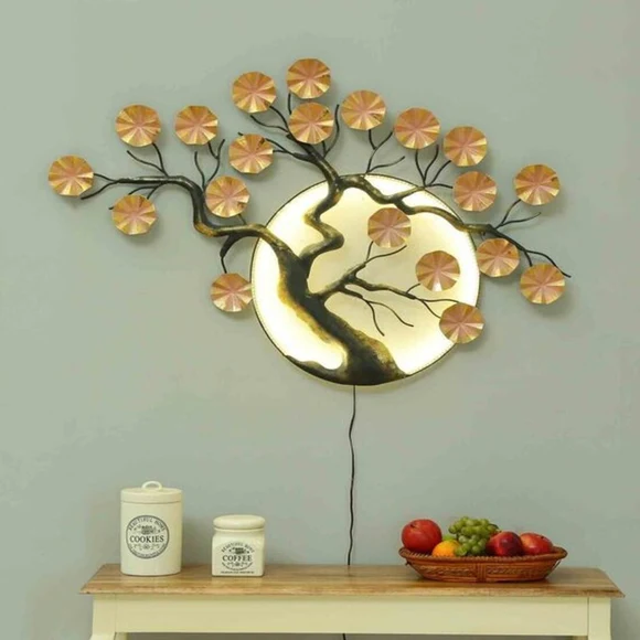 Multicolour Ring Tree Metal Wall Art