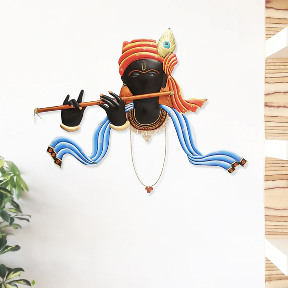 Krishna Playing Basuri Metal Wall Art