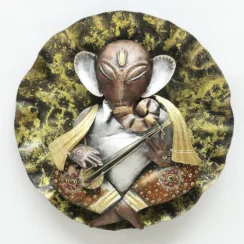 Circle Ganeshji Playing Sitar Wall Art
