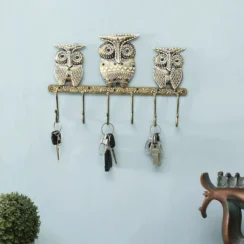 Multicolour Metal Wall 3 Owl Wall Hook